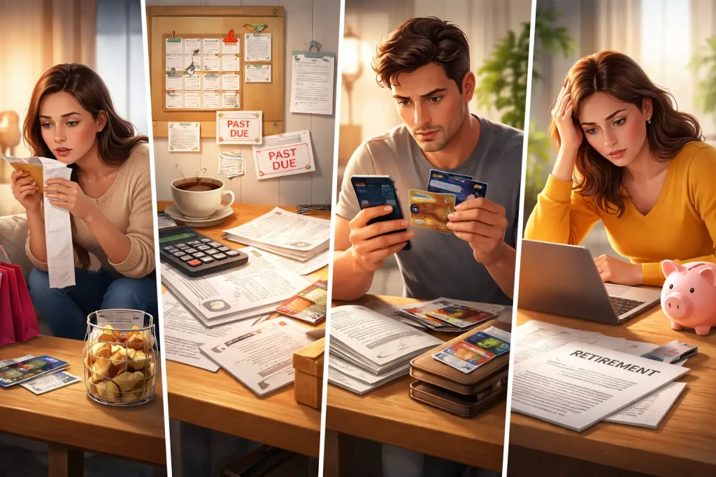 What behaviors concretely undermine most Americans' financial health